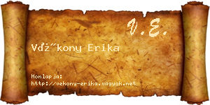 Vékony Erika névjegykártya
